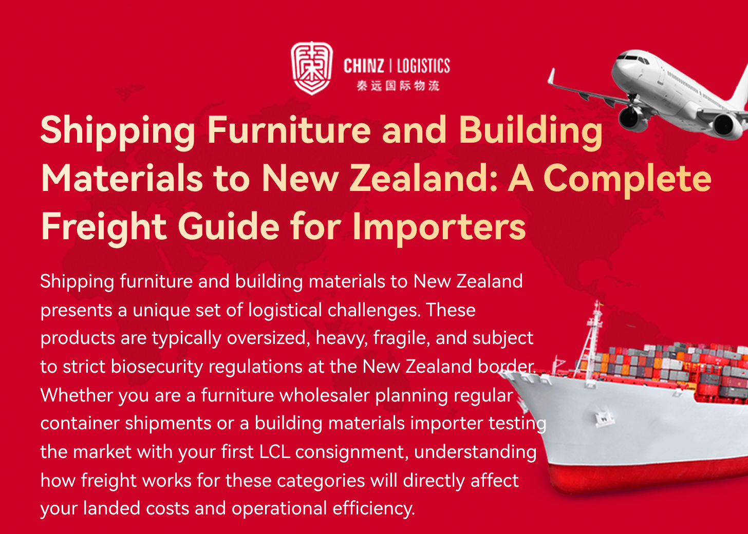 Shipping Furniture and Building Materials to New Zealand: A Complete Freight Guide for Importers