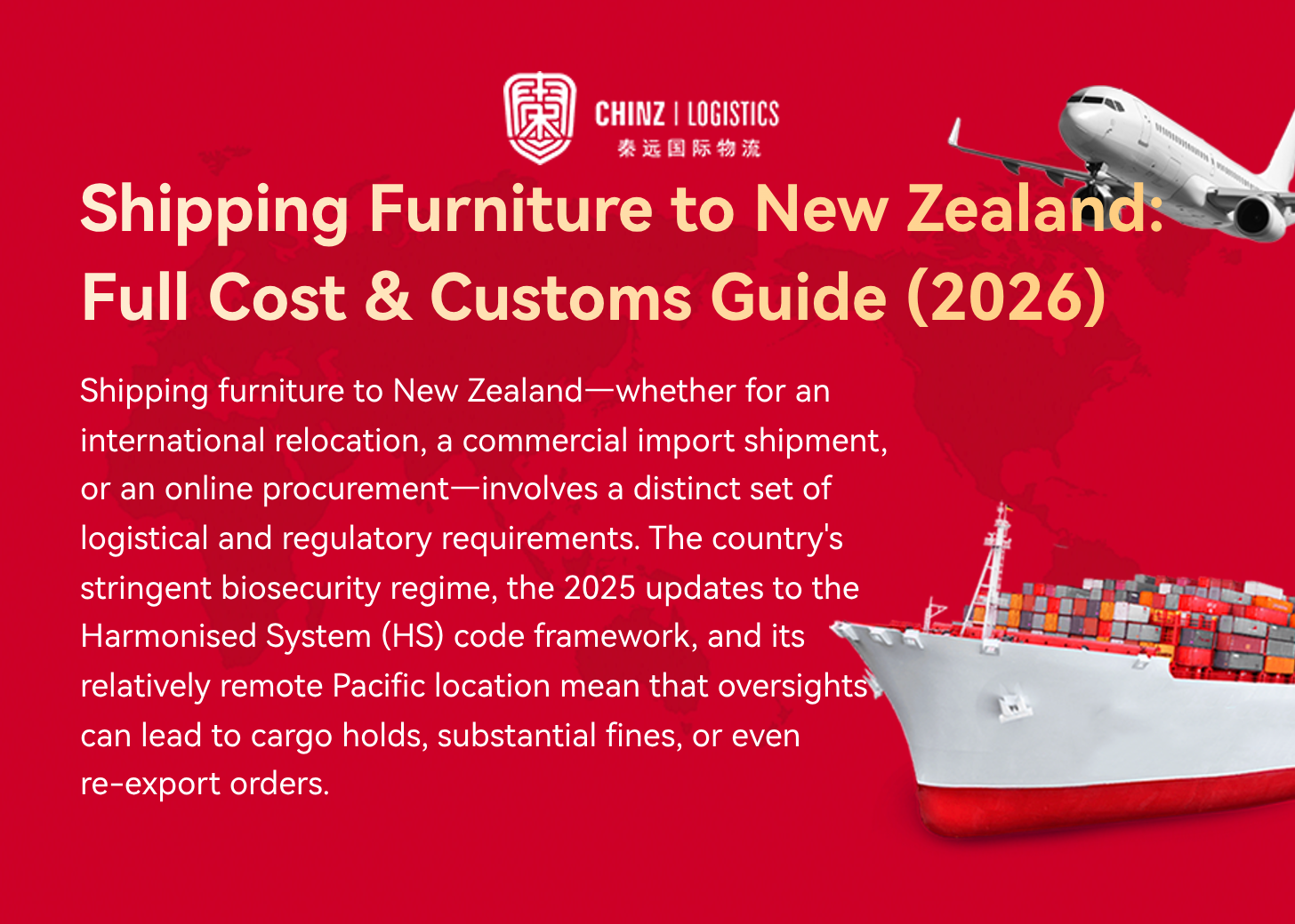 Shipping Furniture to New Zealand: Full Cost & Customs Guide (2026)